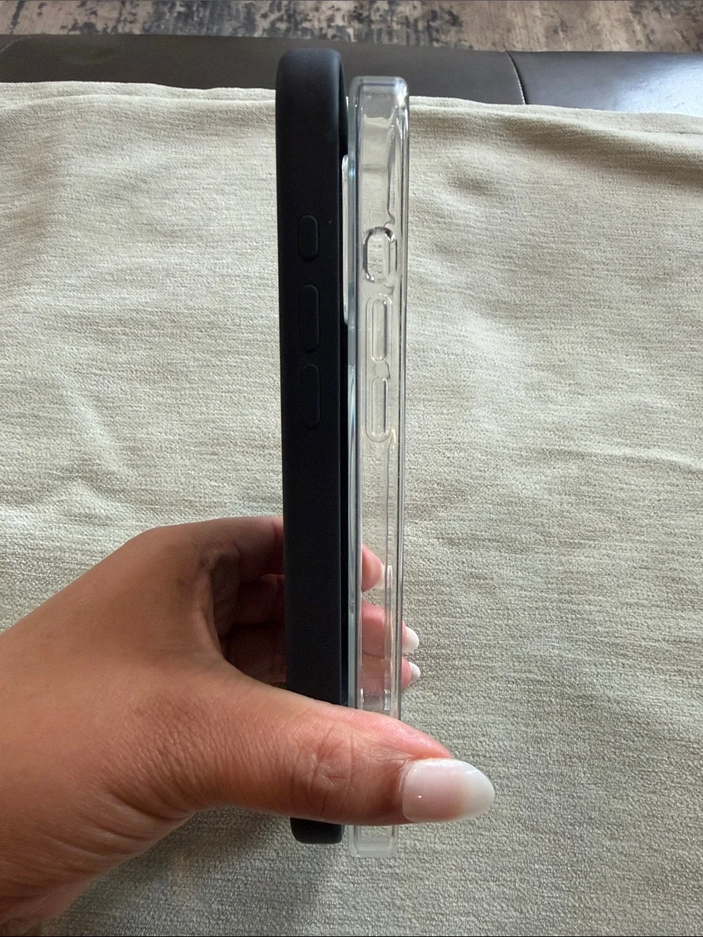 Apple Silicone Case and Clear MagSafe-Compatible Case - Black and Clear